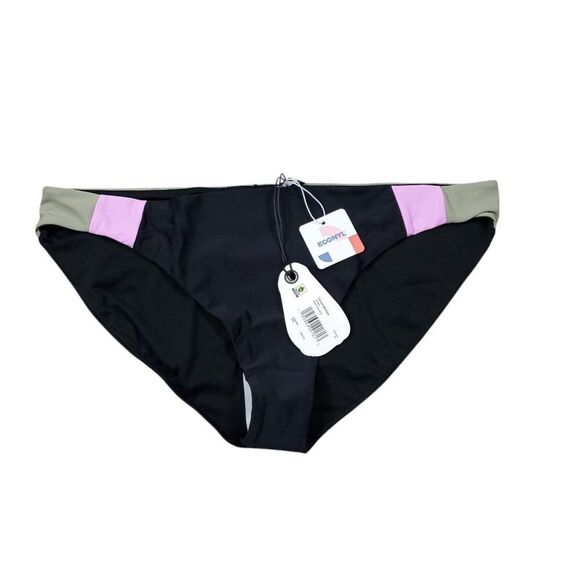 Prana Tulum Swim Bottom Black Colorblock Pink Olive Size XL Swimsuit Beach - Picture 2 of 5